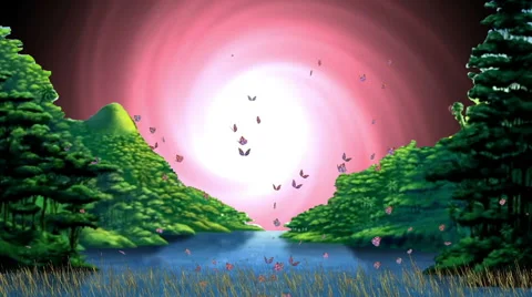 Nature, Lake Mountains in The Nigh Stock Footage 45950738