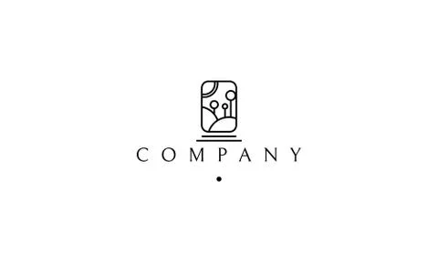 Nature landscape Abstract black vector logo design Stock Illustration