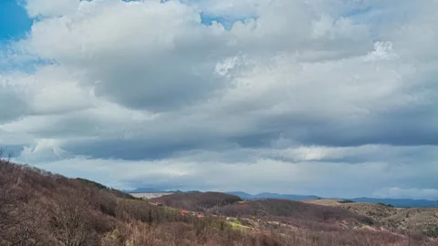 Nature  landscape clouds rolling over hills and mountains time-lapse Stock-Footage 306058493