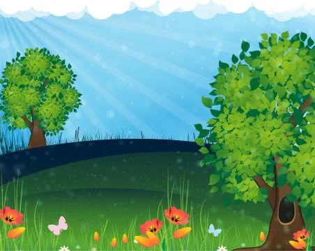 Nature landscape Stock Illustration