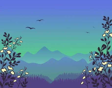 Nature landscape Stock Illustration