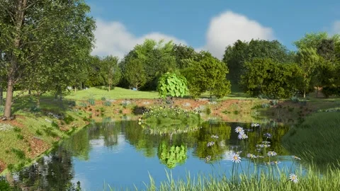 Nature landscape of lake background loop animation Horizontal 01 Stock-Footage 300172087