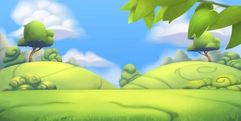 Nature landscape. Park. 3d vector background Ilustración de archivo