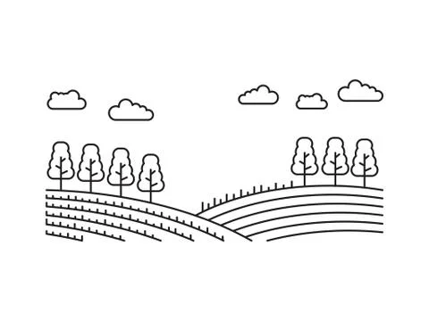 Nature Landscape Rural Stock Illustration