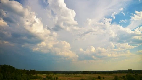 Nature landscape stormy clouds rolling on over countryside time-lapse Stock Footage 110426057