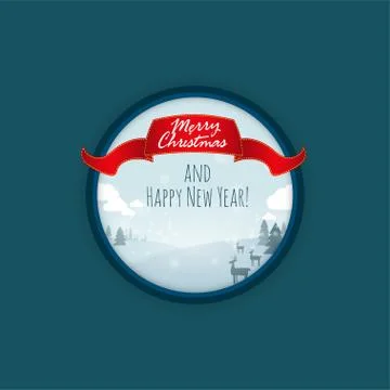 Nature landscape vector flat Christmas Stock Illustration