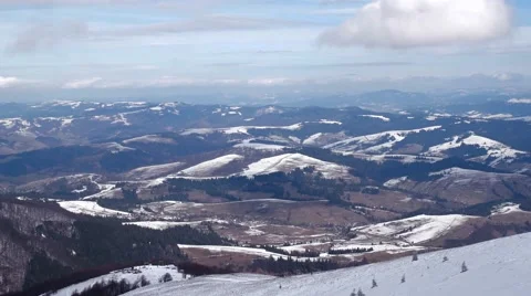 Nature, Landscape, Winter Mountains View, Time-Lapse. Vídeo Stock 61009402