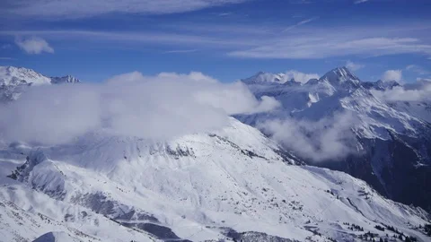 Nature landscape winter mountains view time-lapse. Vídeo Stock 105704290