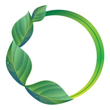 Nature leaf circle frame concept illustration vector design Stock Illustration