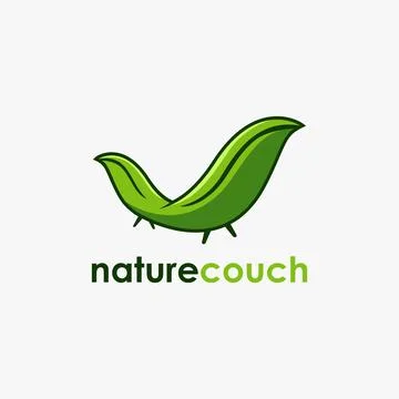 Nature leaf couch logo icon vector template on white background Stock Illustration
