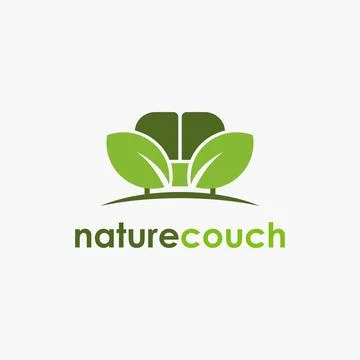 Nature leaf couch logo icon vector template on white background Stock Illustration