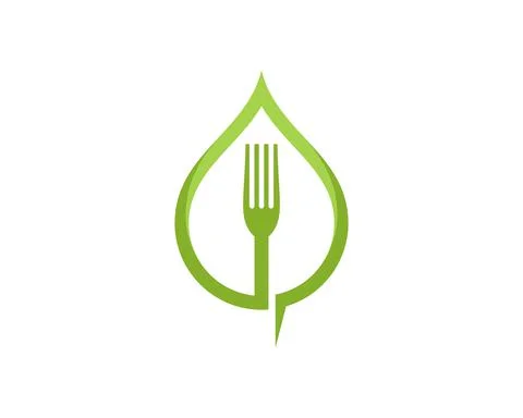 Nature leaf with fork in the middle Stock Illustration