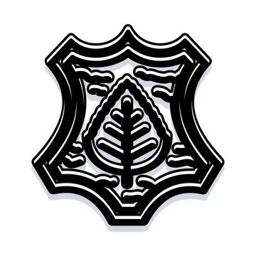 Nature leaf icon in a protect shield emblem Stock Illustration