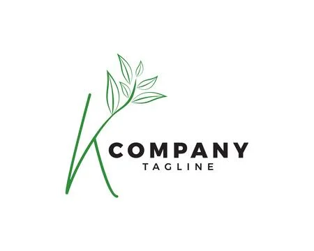 Nature Leaf Letter K Vector Logo Template Stock Illustration