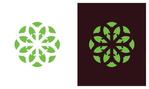 Nature leaf logo, environment logo , ecology logo template designs, Lotus Wel Stock Illustration