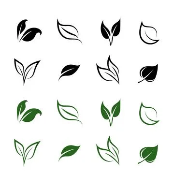 Nature leaf logo illustration vector icon on white background Stock Illustration
