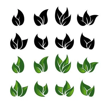 Nature leaf logo illustration vector icon on white background Stock Illustration