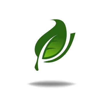 Nature leaf logo illustration vector icon on white background Illustrazione stock