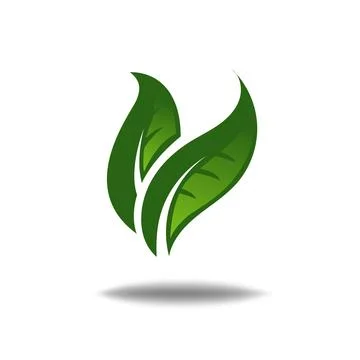 Nature leaf logo illustration vector icon on white background Stock Illustration