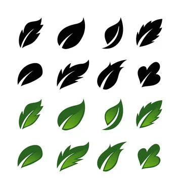 Nature leaf logo illustration vector icon on white background Stock Illustration