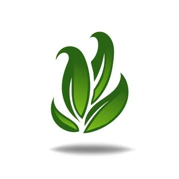Nature leaf logo illustration vector icon on white background Illustrazione stock