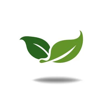 Nature leaf logo illustration vector icon on white background Stock Illustration