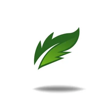 Nature leaf logo illustration vector icon on white background Stock Illustration