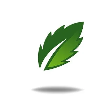 Nature leaf logo illustration vector icon on white background Stock Illustration