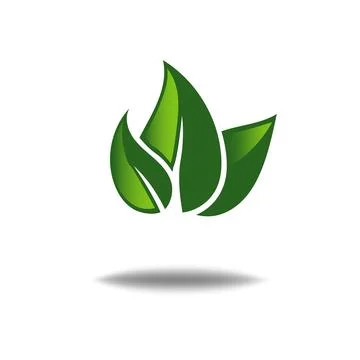 Nature leaf logo illustration vector icon on white background Stock Illustration