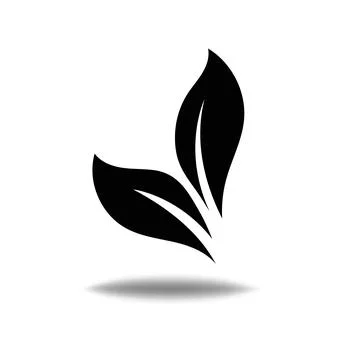 Nature leaf logo illustration vector icon on white background Stock Illustration