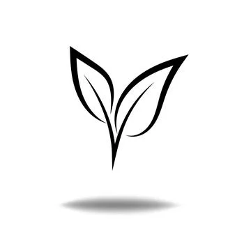 Nature leaf logo illustration vector icon on white background Stock Illustration