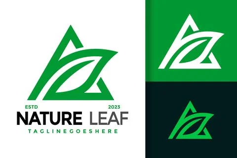A Nature Leaf Logo Logos Design Element Stock Vector Illustration Template Stock Illustration