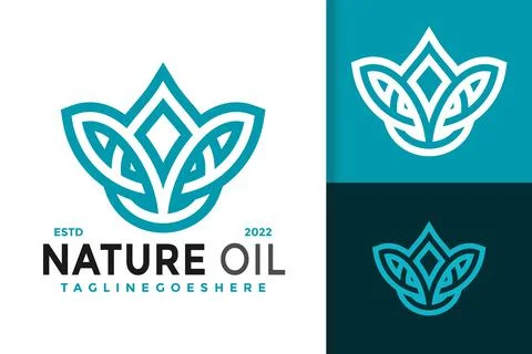 Nature Leaf Oil Essential Logo Design, brand identity logos vector, modern lo Stock Illustration
