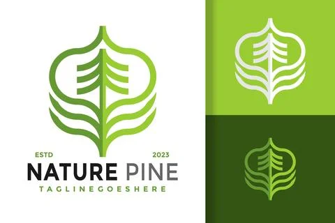 Nature Leaf Tree Pine Logo Logos Design Element Stock Vector Illustration T.. 스톡 일러스트