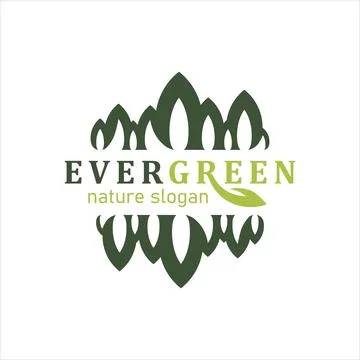 Nature Leaves simple Logo Vector Design. Evergreen of leaf natural forming .. Stock Illustration