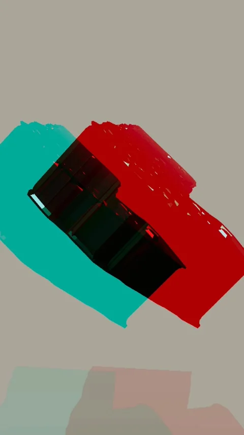 Nature-led 3d number 1 animation with red-cyan depth pass style and alloy sheen Stock Footage 336482018