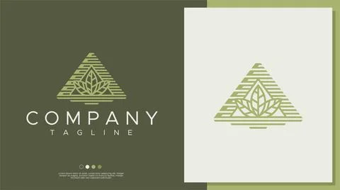 Nature A letter logo design vector. Modern line A leaf logo graphic template. Stock Illustration