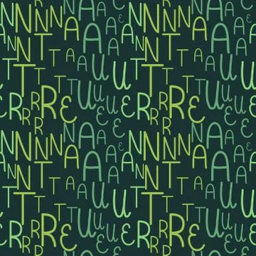 Nature lettering pattern Stock Illustration