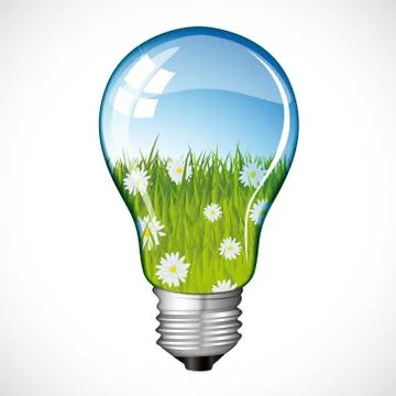 Nature light bulb Stock Illustration