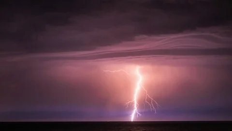 Nature lightning bolt at night thunder storm Stock Footage 79999521