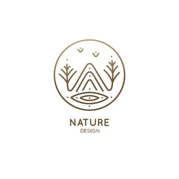 Nature linear logo Stock Illustration