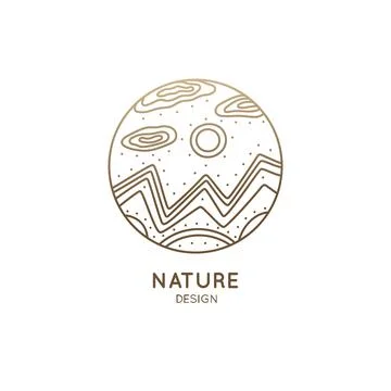Nature linear logo Illustrazione stock