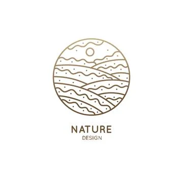 Nature linear logo Illustrazione stock