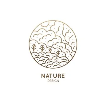 Nature linear logo Stock Illustration