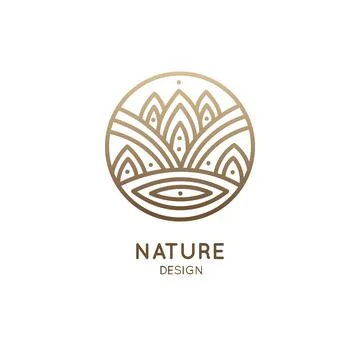 Nature linear logo Stock Illustration