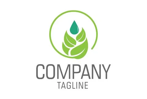 Nature logo design leaf circle, sprout with green leafs	 Stock Illustration