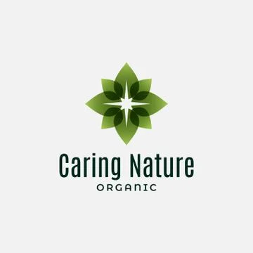 Nature logo with leafs on white background Stock Illustration