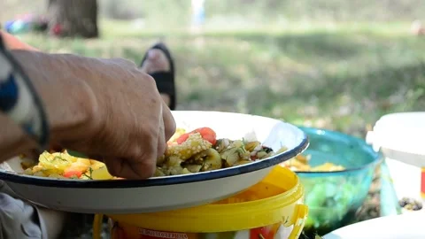 In the nature, make barbecue Stock Footage 126898692