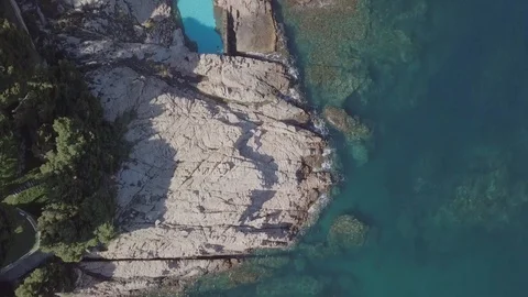 The nature of the Mediterranean. Flying over the pool Stock Footage 129562828