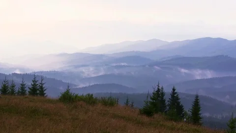Nature mountains, timelapse of  clouds or fog   Stock Footage 82107677